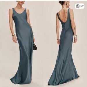 NWT Reformation Sapphira Satin maxi dress